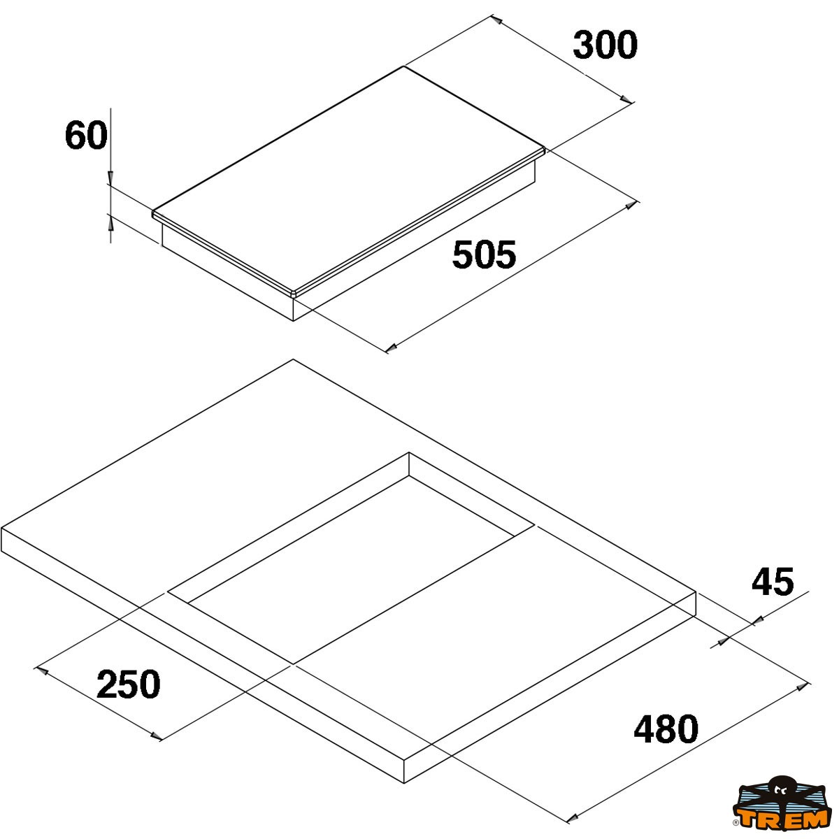 CAN Pi3050 Piano Cottura Induzione 505x300mm 